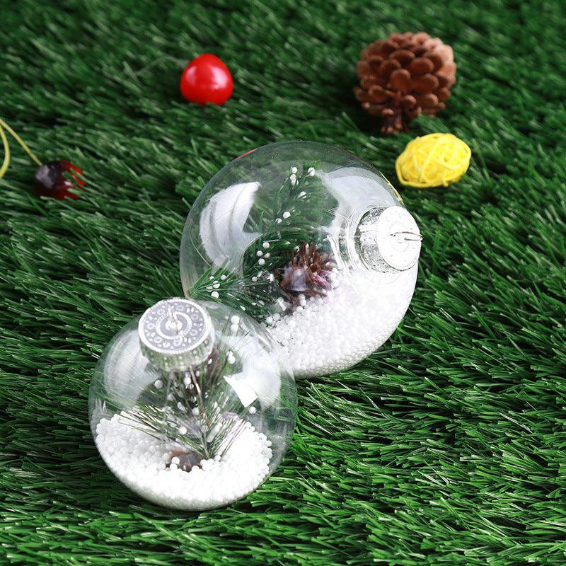 Christmas 2017 Clear DIY Baubles Shatterproof Seamless Plastic Ball Home Tree Decor Gifts - MRSLM