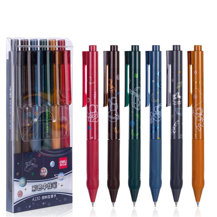 Deli A130 0.5mm Color Bullet Point Gel Pen Smooth Writing Press Ballpoint Pen Stationery Students Office Writing Supplies - MRSLM