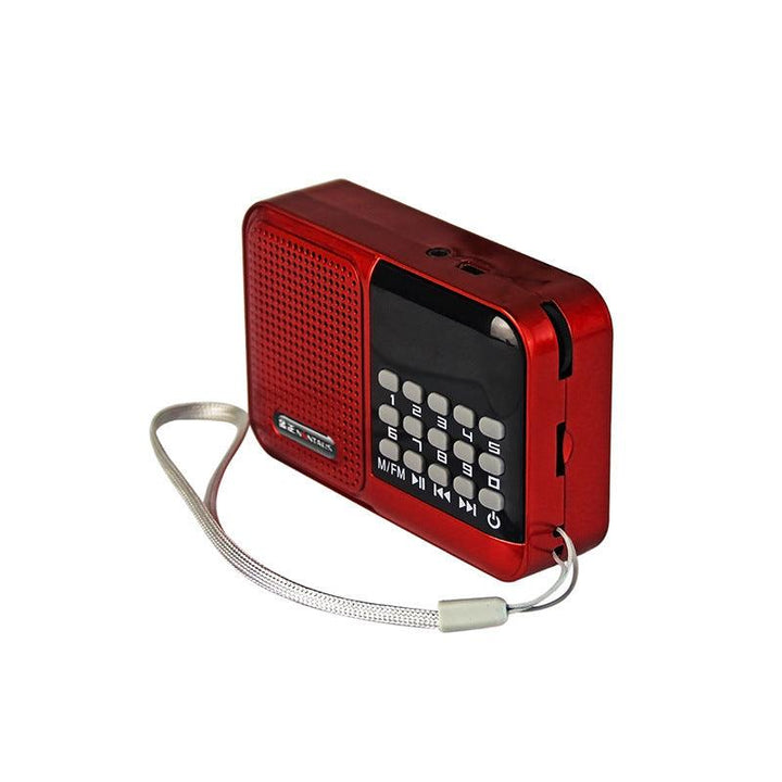 NONTAUS S61 Portable FM Radio TF Card Speaker Player (Red) - MRSLM