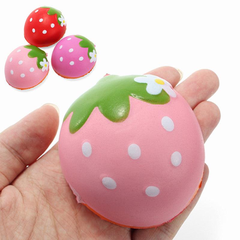 Squishy Half Strawberry 7cm Soft Slow Rising Fruit Collection Gift Decor Toy - MRSLM