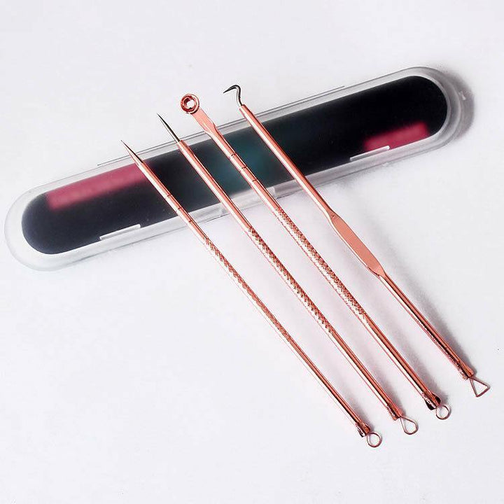 Acne Needle Set Blackhead Tools Rose Gold Acne Needle Acne Needle Beauty Needle Set of 4 - MRSLM