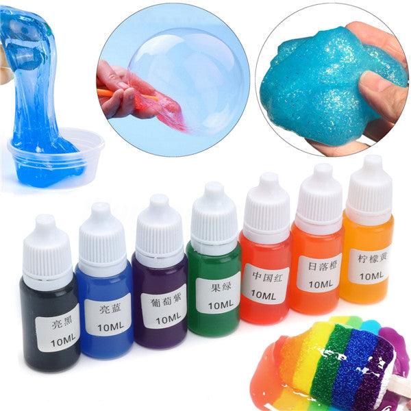7 Colors Pigment DIY Snow Mud Styrofoam Slime Kit Educational Toys Gift DIY 10ml - MRSLM