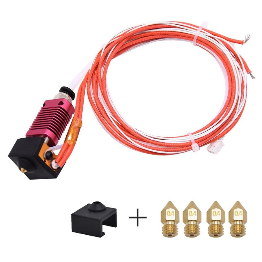 Creativity® 1.75mm Extruder Hotend Kit Aluminum Heat Block Fits Ender 3/CR10/CR10S With 0.4mm Nozzle for 3D Printer - MRSLM