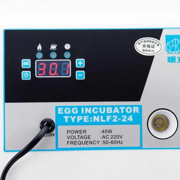Digital 24 Egg Auto Turning Incubator Chicken Poultry Alarm Hatcher W/ Flashlight - MRSLM