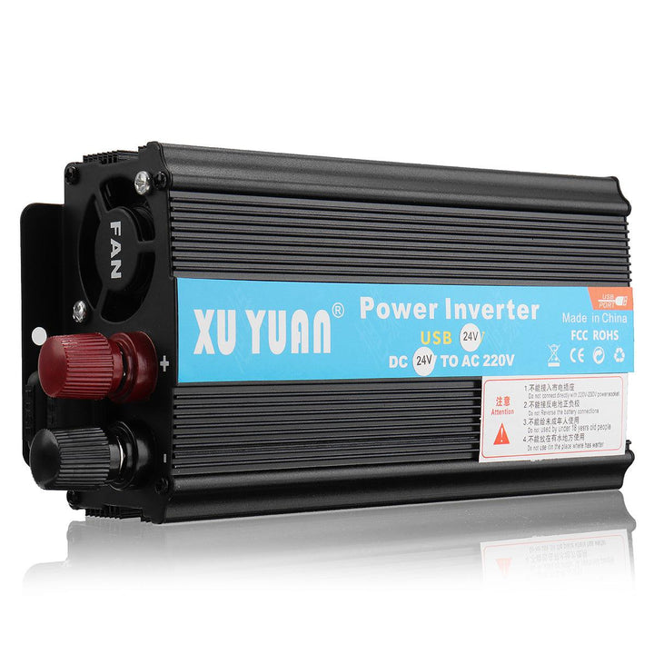4000W 12V/24V DC to 110V/220V AC Solar Power Inverter LED Modified Sine Wave Converter Black - MRSLM