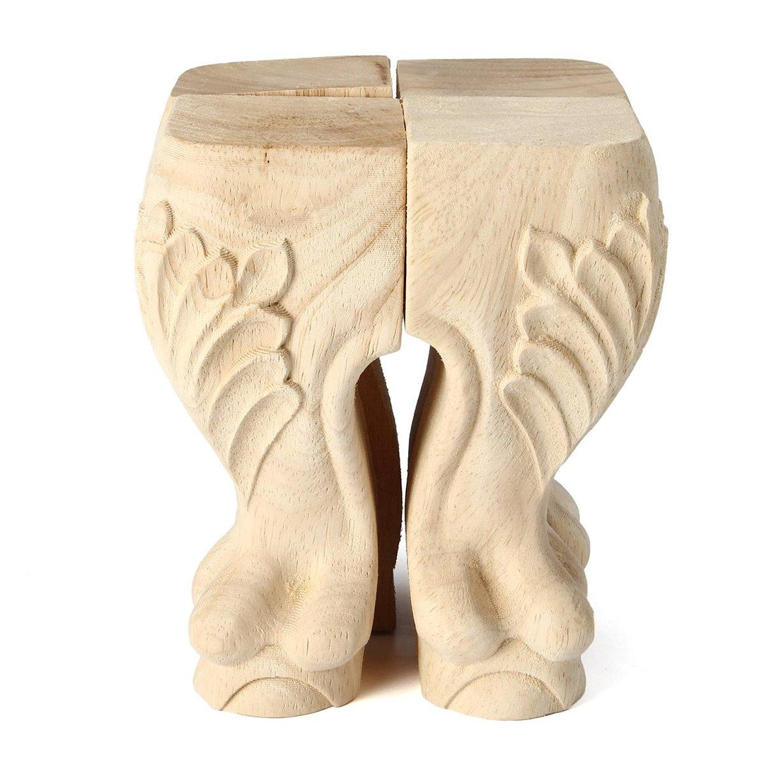 4Pcs 10/15cm European Solid Wood Carving Furniture Foot Legs Unpainted Chair Cabinet Sofa Seat Feets - MRSLM