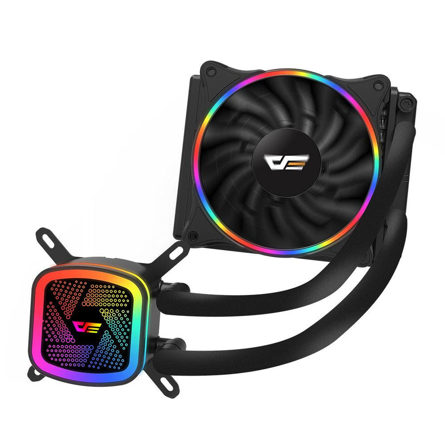 DarkFlash DT120 Water Cooling Fan Ice Tower Water Cooler with RGB 120mm 4Pin PWM CPU Cooling for Inetel AMD CPU - MRSLM