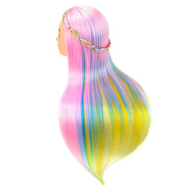 Multicolor Hairdressing Training Head Mannequin Model Braiding Practice Salon Clamp Holder - MRSLM