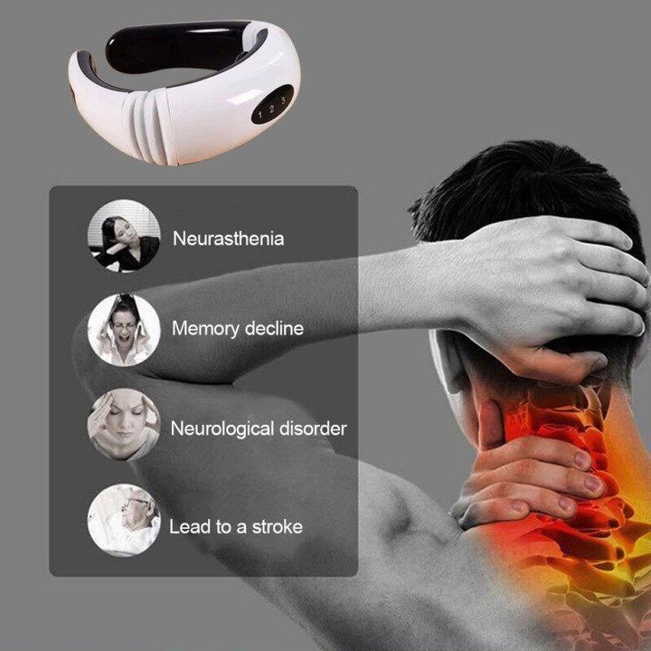 Hot Electric Cervical Neck Support Massager Body Shoulder Relax Massage Magnetic Therapy - MRSLM