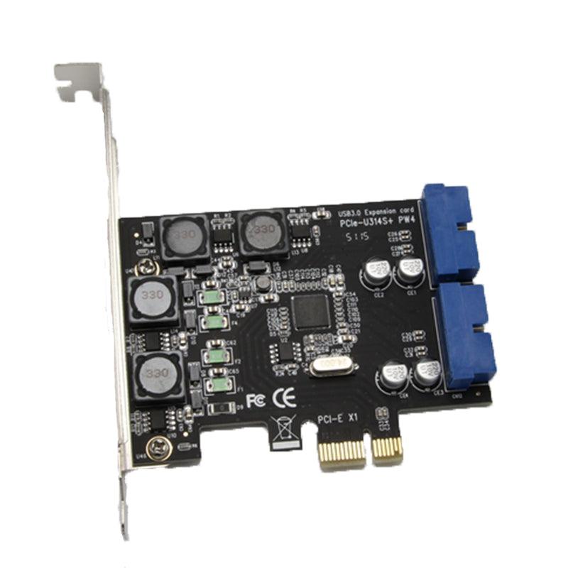 SSU N014S+PW4 PCI - E to USB 3.0 Expansion Card with Front - Facing 19 / 20 Pin Interface for Desktop Computer - MRSLM