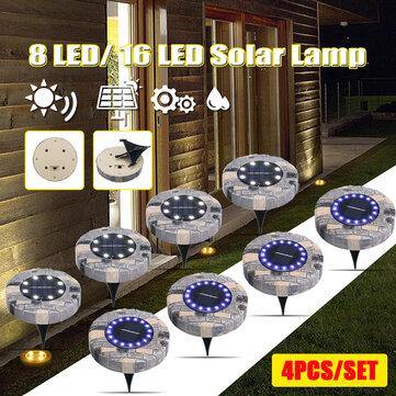 4PCS Solar Powered LED Lawn Light Outdoor Garden Waterproof Landscape Lamp - MRSLM