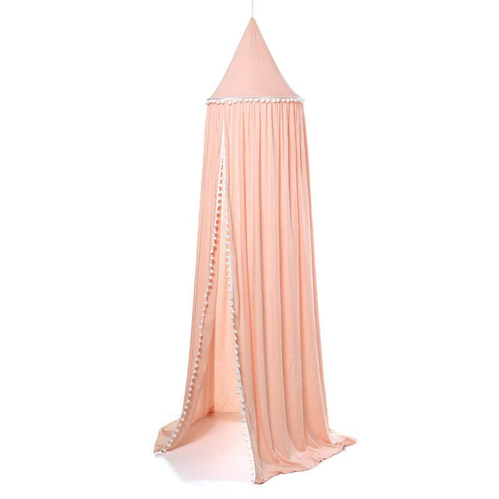 Cotton Kid Baby Bed Canopy Bedcover Mosquito Net Curtain Bedding Fur Ball Round Dome Tent Mosquito Net - MRSLM