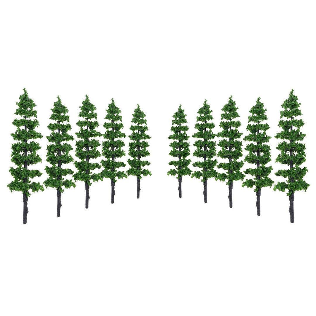 10Pcs Miniature Pine Trees Model Train Garden Park Wargame Scenery Layout Diorama Decorations - MRSLM