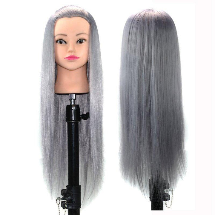 Hair Training Mannequin Head High Temperature Fiber Salon Model With Clamp Practice Braided Hair - MRSLM