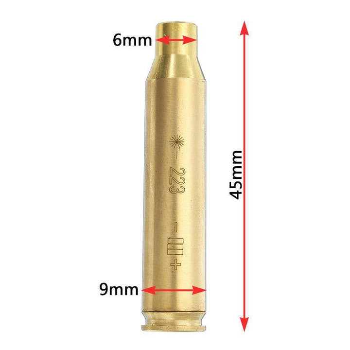 CAL 223 REM Gauge 5.56mm Laser Bore Sighter Red Dot Sight Brass Cartridge Bore Sighter Caliber - MRSLM