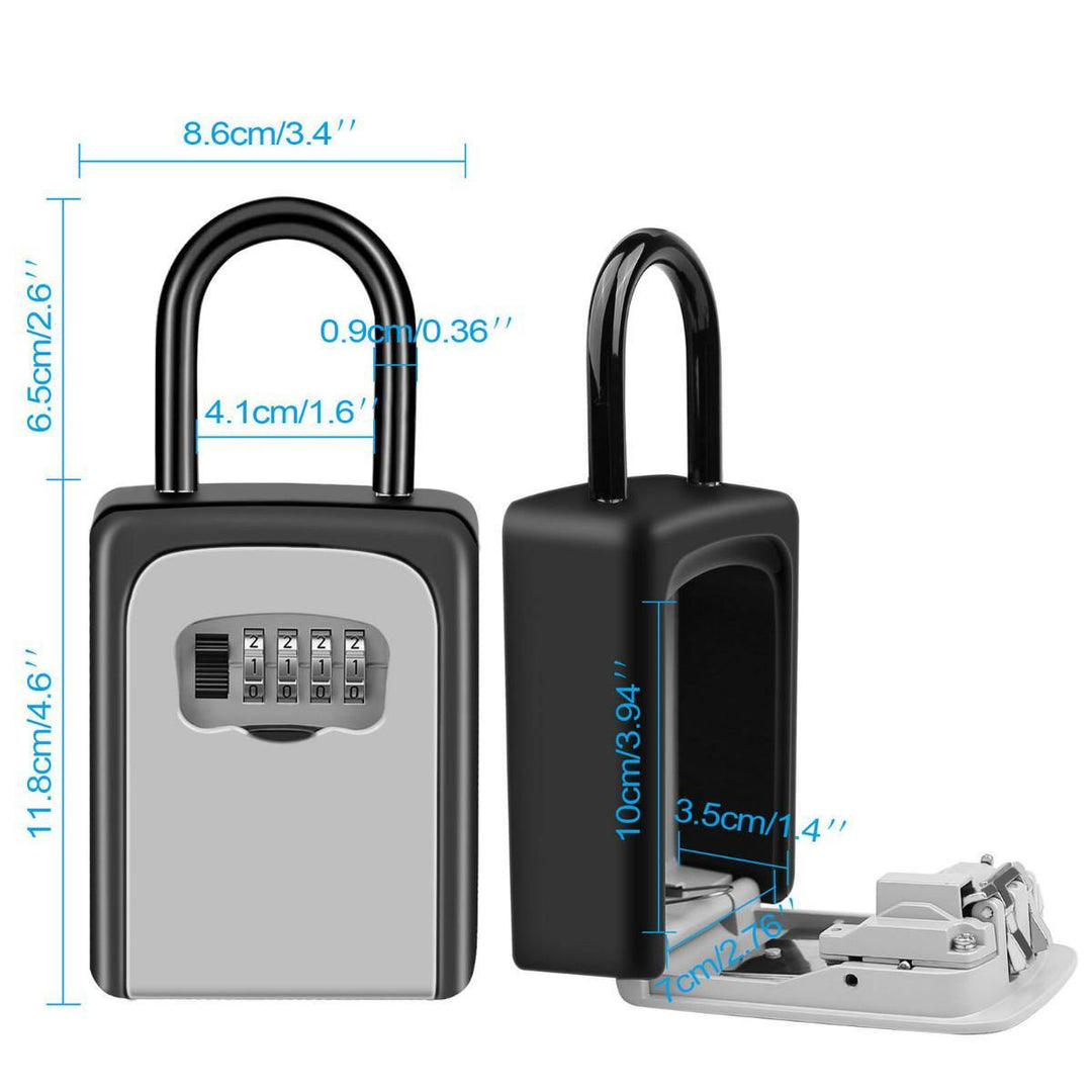 4 Digit Combination Password Safety Key Lock Box Padlock Organizer Code Lock Storage Case - MRSLM