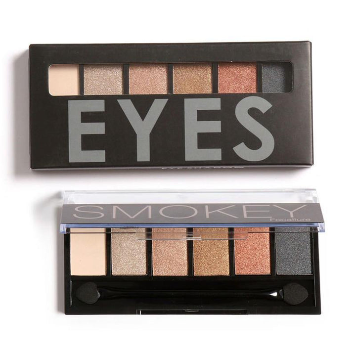 FOCALLURE 6 Colors Nude Eye Shadow Shimmer Matte Earth Color Eyeshadow Palette Cosmetic Makeup Set - MRSLM