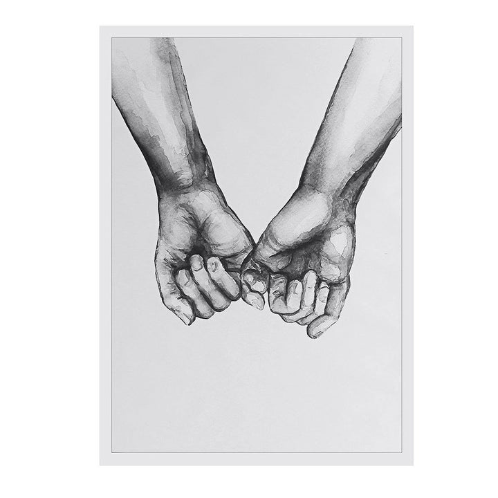 Holding Hand Black And White Picture Cambric Prints Painting Love Wall Sticker Home Decor - MRSLM