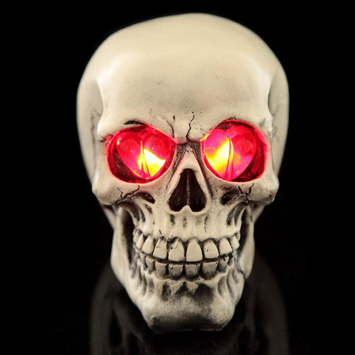 Halloween Human Prop Resin Skull LED Night Lights Decorative Novelty Pranksters Halloween Supplies - MRSLM