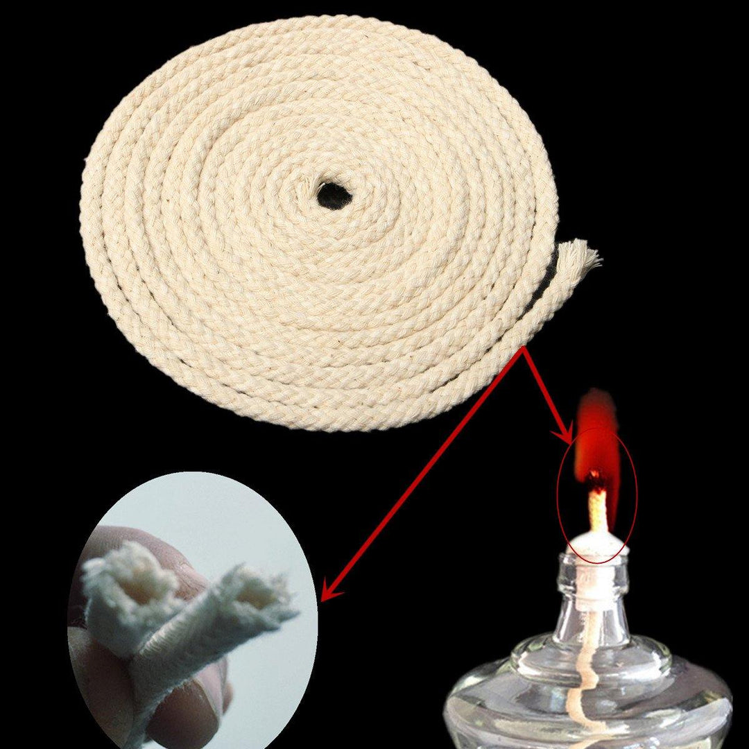 3m Long Diameter 6mm Round Cotton Wick Burner for Oil Kerosene Alcohol Lamp - MRSLM