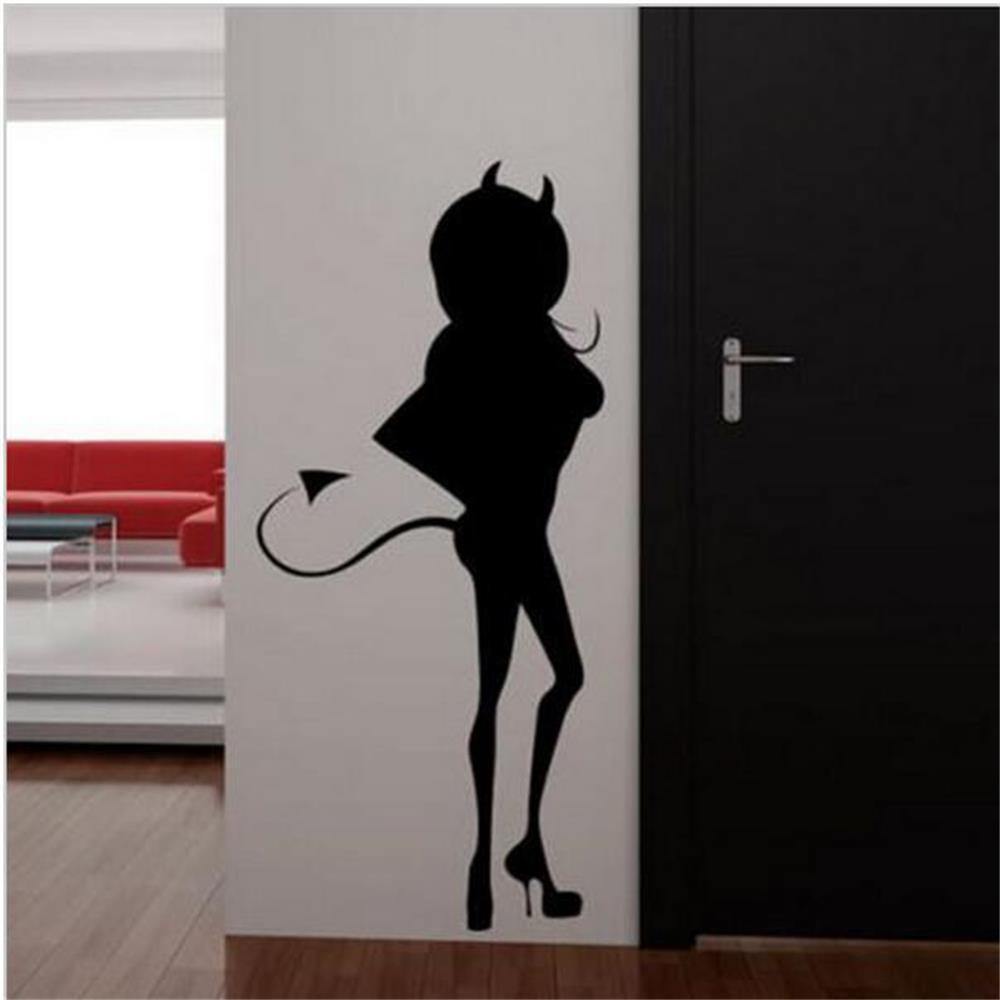 Creative Halloween Angry Cat Beauty PVC Waterproof Wall Sticker Removable Vinyl Art Mural Decoration Stickers Environmental Protection Halloween Wall Sticker Window Home Decoration Decal Decor - MRSLM