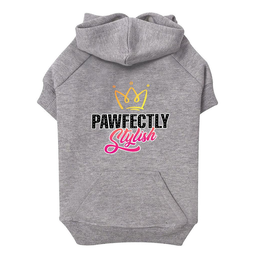 Pawfectly Stylish Dog Hoodie with Pocket - Crown Dog Coat - Printed Dog Clothing - MRSLM