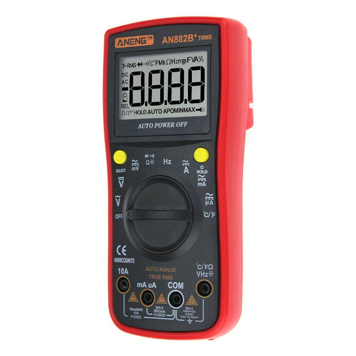 ANENG AN882B+ True RMS Digital Multimeter 6000 Counts With Auto Range Backlight Data Hold AC/DC Voltage and Current Test Temperature Measurement - MRSLM