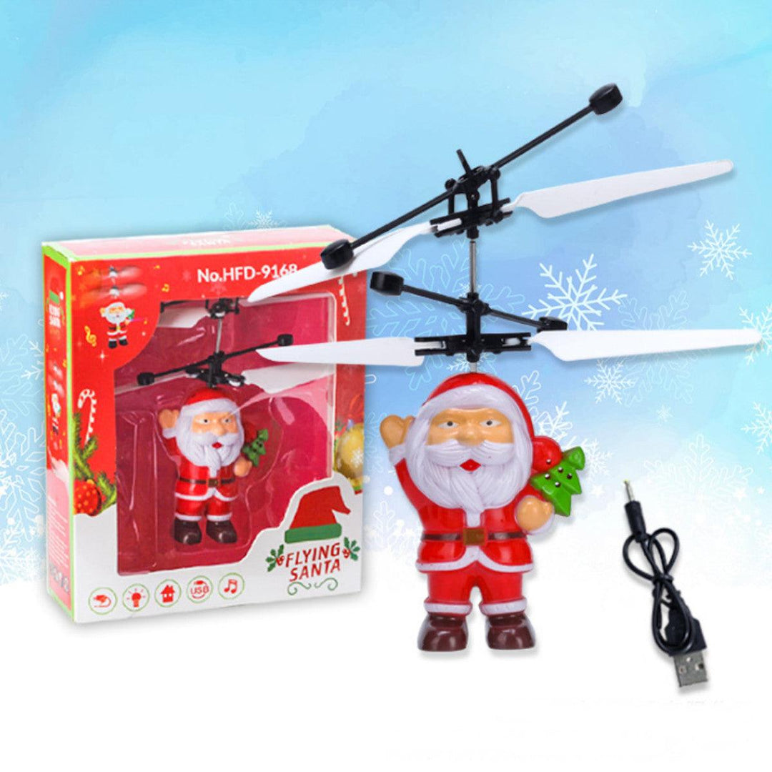 Rechargeable Mini LED Light Up Infrared Induction Drone Flying Toys Hand-controlled Child Gift - MRSLM