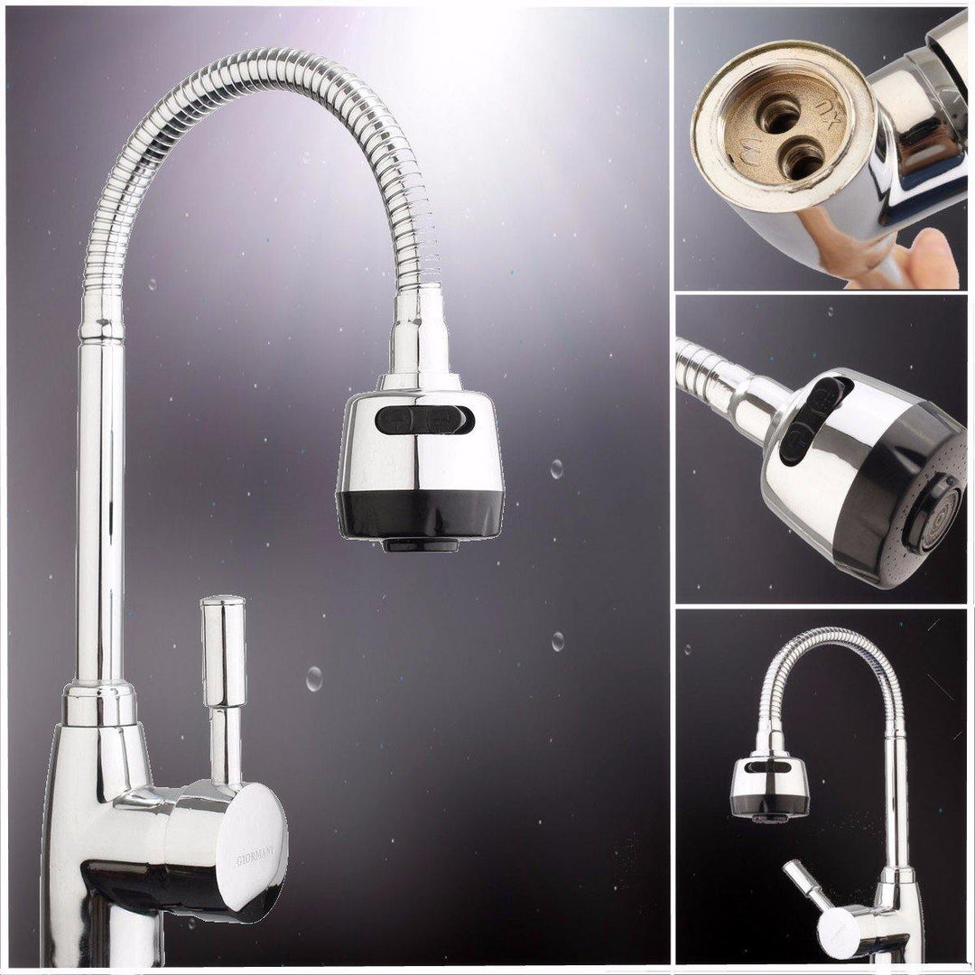 Chrome Kitchen Sink Faucet 360° Rotate Spout Basin Bathroom Hot & Cold Water Mixer Tap - MRSLM