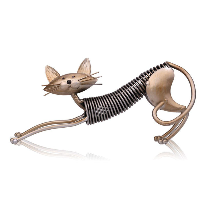 Artwork Wrought Iron Cat Lying On The Floor - MRSLM