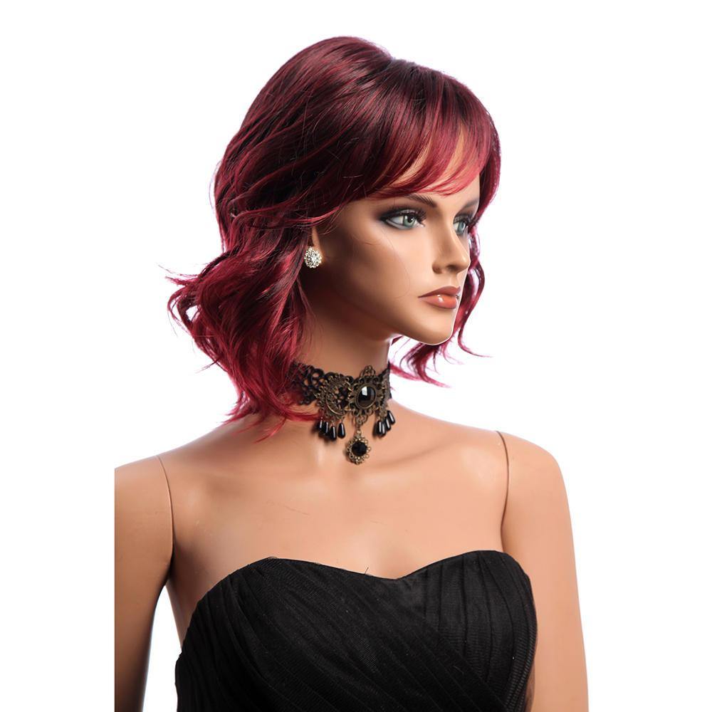 14 Inch Short Curly Synthetic Hair Wigs KANEKALON Side Bang Fashion Lady Women - MRSLM