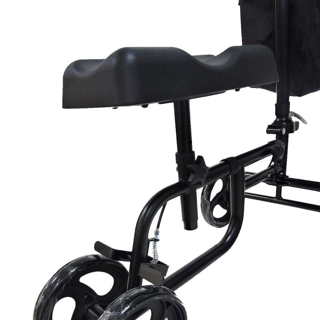Mobility Knee Walker Scooter Roller Crutch Leg Steerable Foldable Black - MRSLM