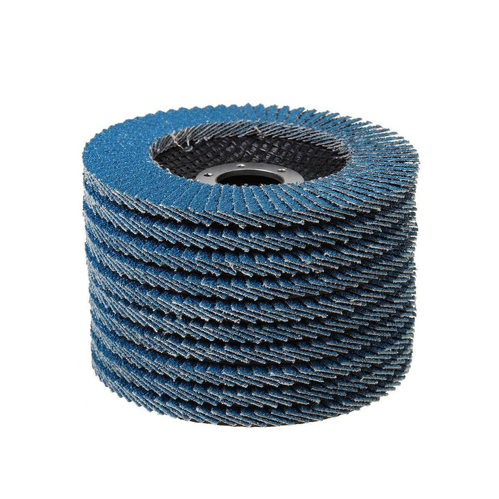 10pcs 4.5 Inch 40-120 Grit Sanding Flap Discs Frosted Sheet Blue Sand 115 Type Louvre Polishing Wheel - MRSLM