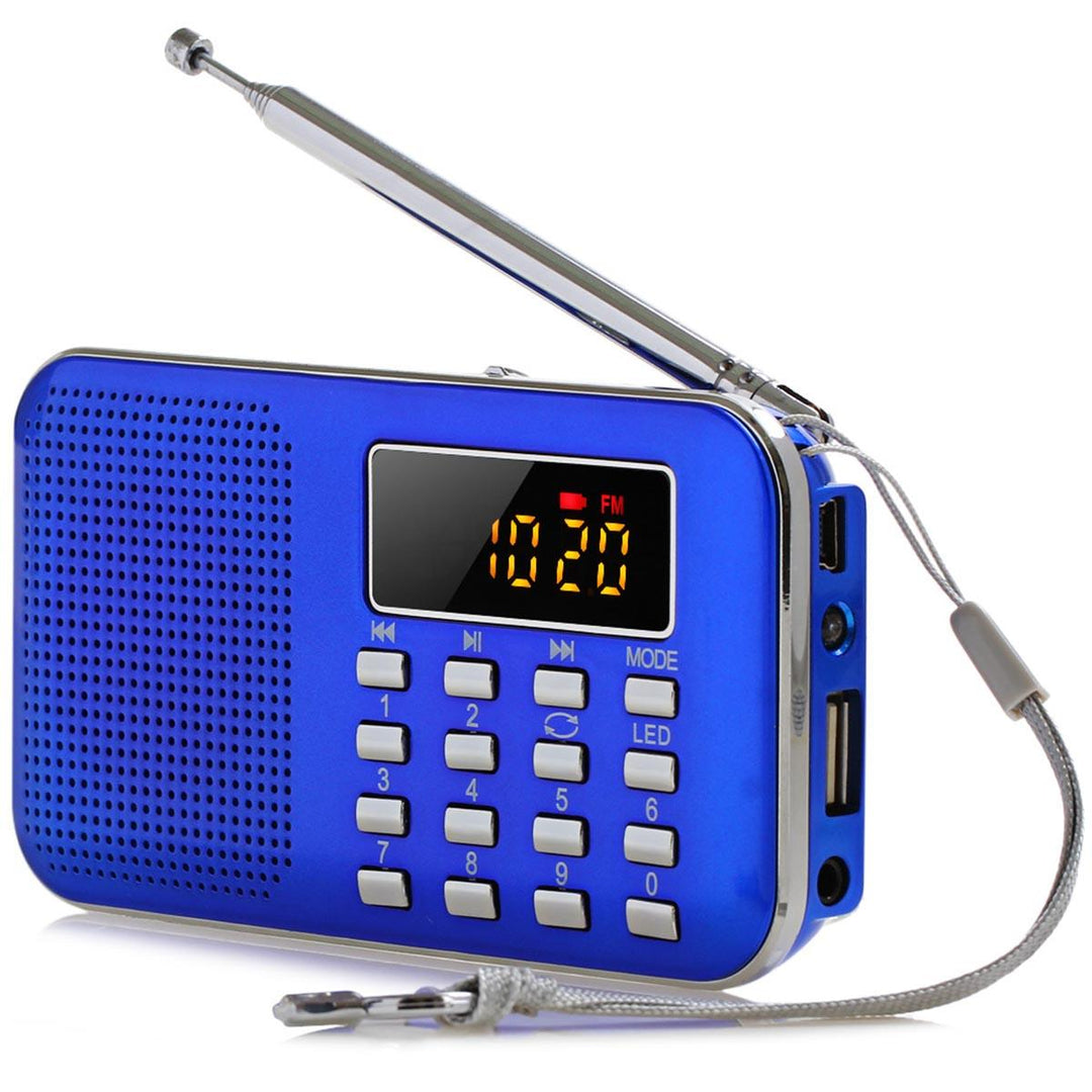L-218AM FM AM Radio Digital LCD Supper Bass Mini Speaker AUX USB TF LED Light - MRSLM