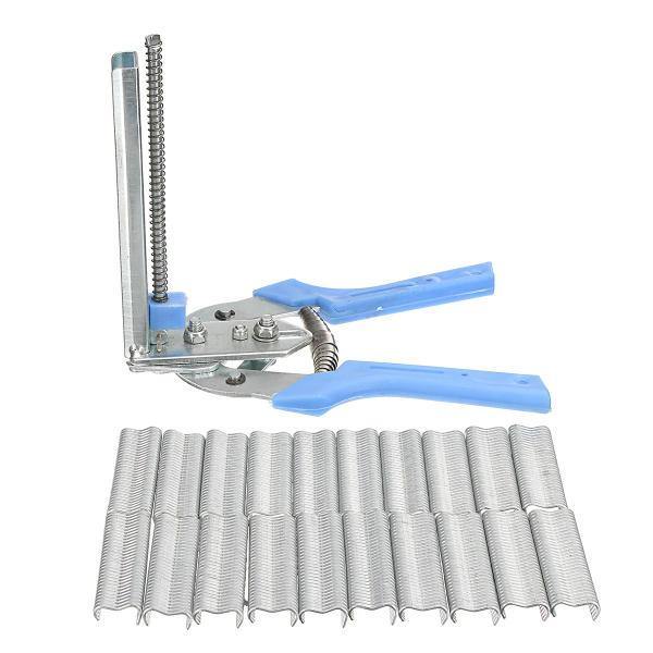 Poultry Pet Cage Clamp Hog Cage Pliers Wire Fencing Installation Clamp With 600 Clips - MRSLM