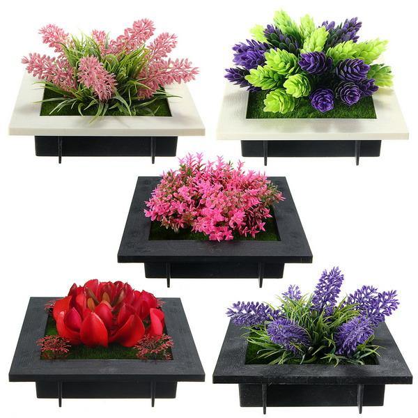 SquarE-mounted Vertical Wall Hanging Artificial Flower Home Office Decoration - MRSLM