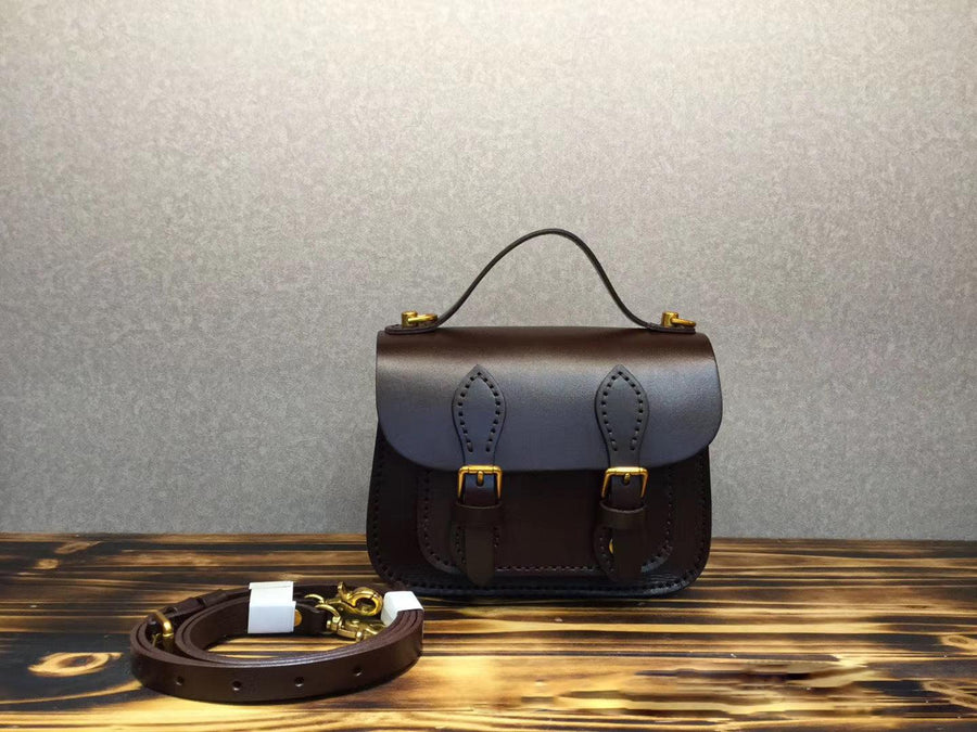 Vintage Tree Cream Leather Portable Messenger Bag - MRSLM