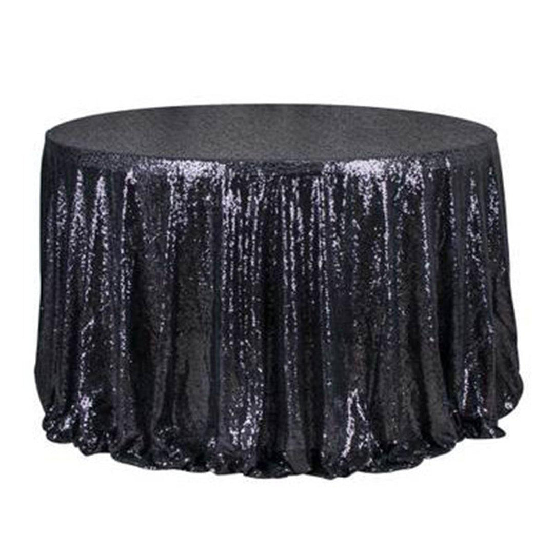 Round 47'' Sparkly Sequin Tablecloth Table Cloth Banquet Wedding Party Decor Tablecloth - MRSLM