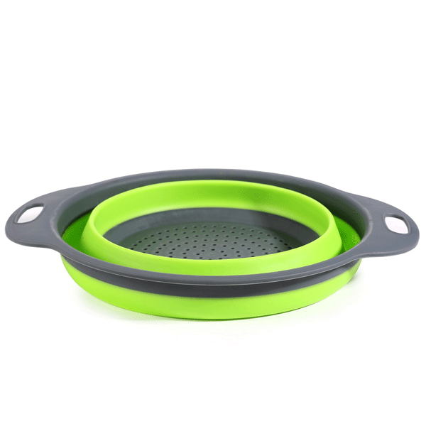 Honana CF-CO2 Silicone Foldable Colanders Strainer Drain Basket Fruit Vegetable Cleaning Basket - MRSLM