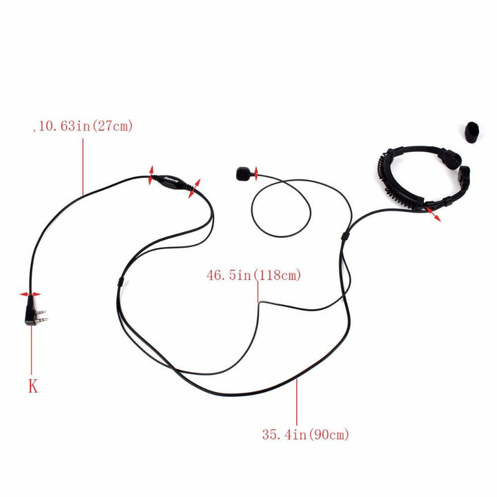 Retevis 2 Pin Throat Walkie Talkie Accessories Headset For Baofeng UV 5R Retevis H777 RT5R For Kenwood For TYT Two Way Radio C9026A - MRSLM