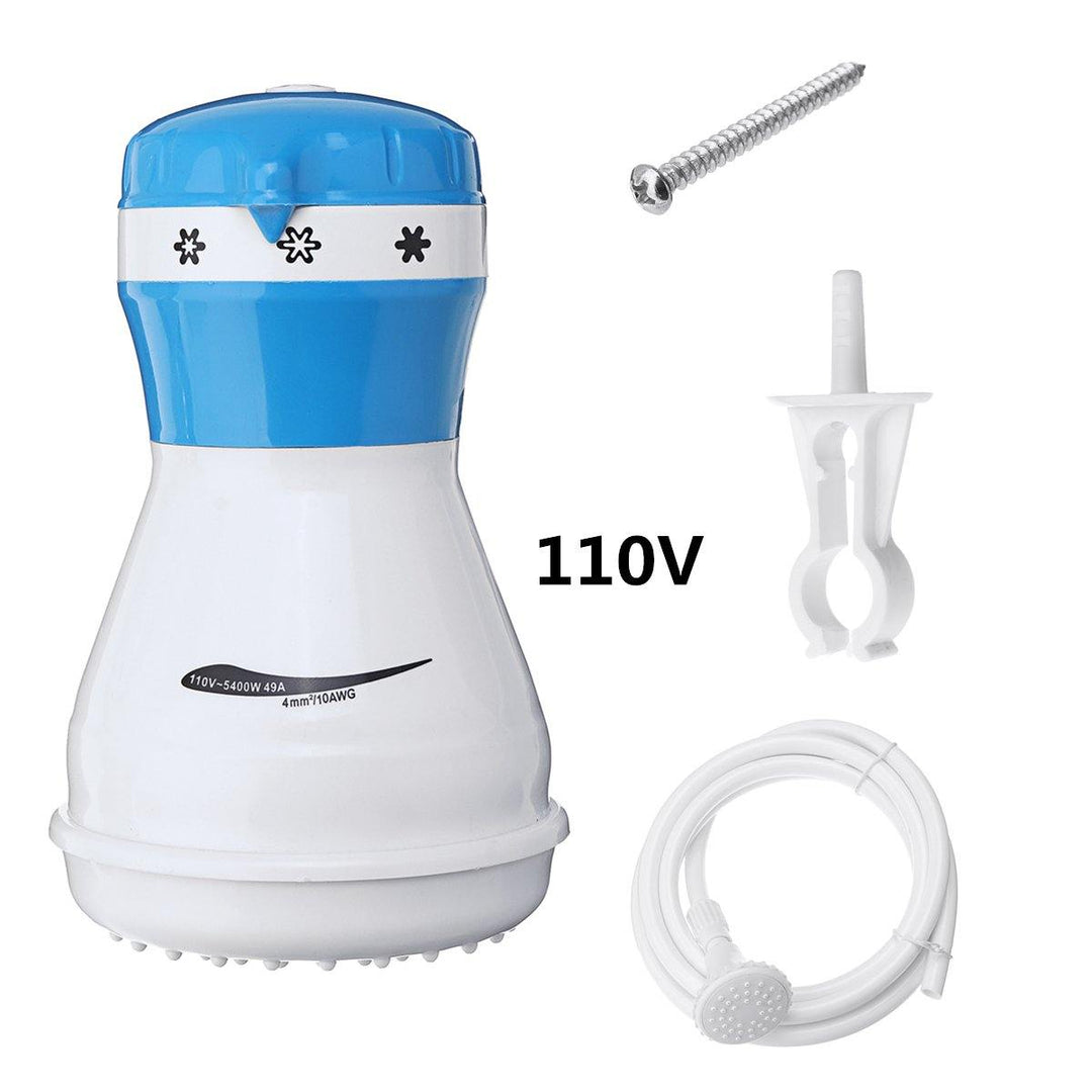 110V/220V Electric Shower Head Instant Water Heater With Hose Bracket 5400W - MRSLM