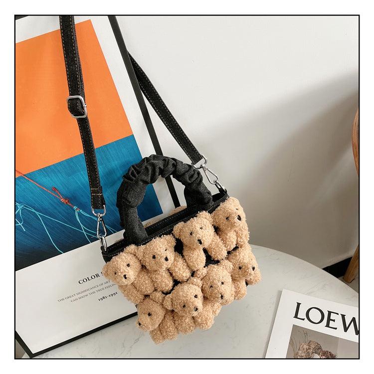 Fashion Creative Simple Denim Bear Doll Bag - MRSLM