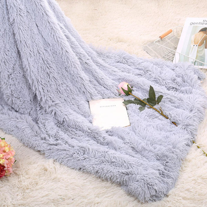 160x200cm/130x160cm MECO Large Luxury Shaggy Blankets With Heart Carpet Faux Fur Long Pile Throw Sofa Bed Soft Warm Blanket Shaggy Fluffy Rug - MRSLM