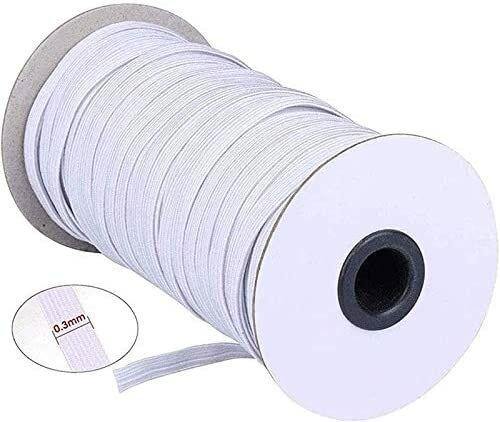 Rubber Band 3mm Wide Flat Elastic Thread Used For Sewing Different Clothes And Hats Rubber 182m Long White - MRSLM