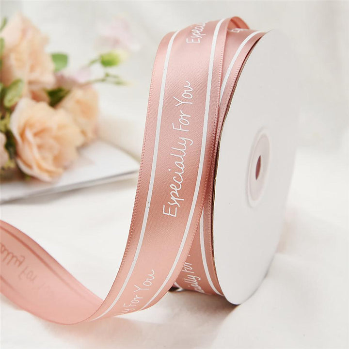 2.5cm Especially For You Printed Satin Ribbon Gift Flowers Packing Belt for Wedding Party Decorations DIY Crafts Ribbon - MRSLM