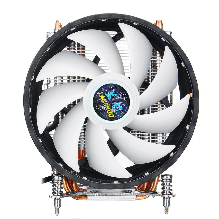 CPU Cooling Fan 12cm 6 Copper Tubes 3 Wires Single Fan Air Cooler RGB Light Fixed CPU Radiator - MRSLM