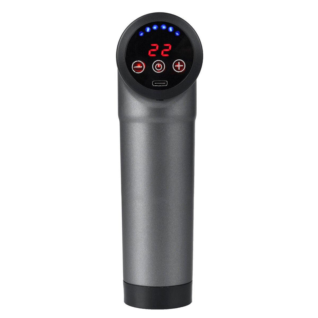 Electric Percussion Massager Handheld Deep Muscles Relaxing Shock Vibration Therapy Device W/ 4 Massage Heads - MRSLM