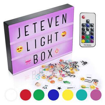 Loskii USB A4 7 Color Light Box With Remote Control Home Party Wedding Lamp Decor - MRSLM