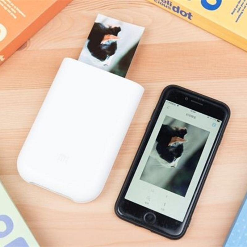 XIAOMI 3 Inch Pocket 300 DPI AR ZINK Bluetooth Photo Printer - White - MRSLM