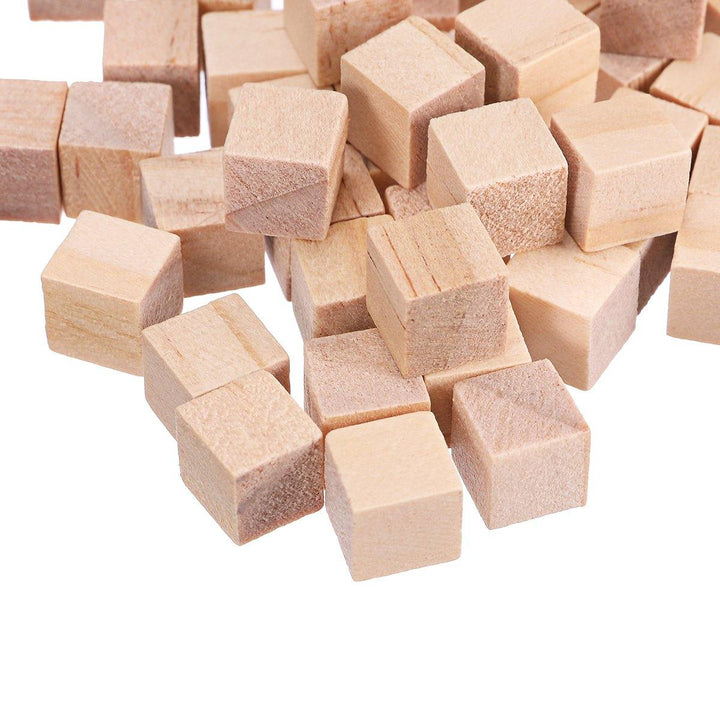 100Pcs 1/2/2.5cm DIY Wooden Blocks Handicrafts Craft Pieces Educational Toys (1cm) - MRSLM